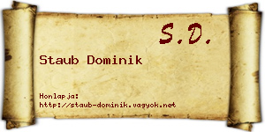 Staub Dominik névjegykártya